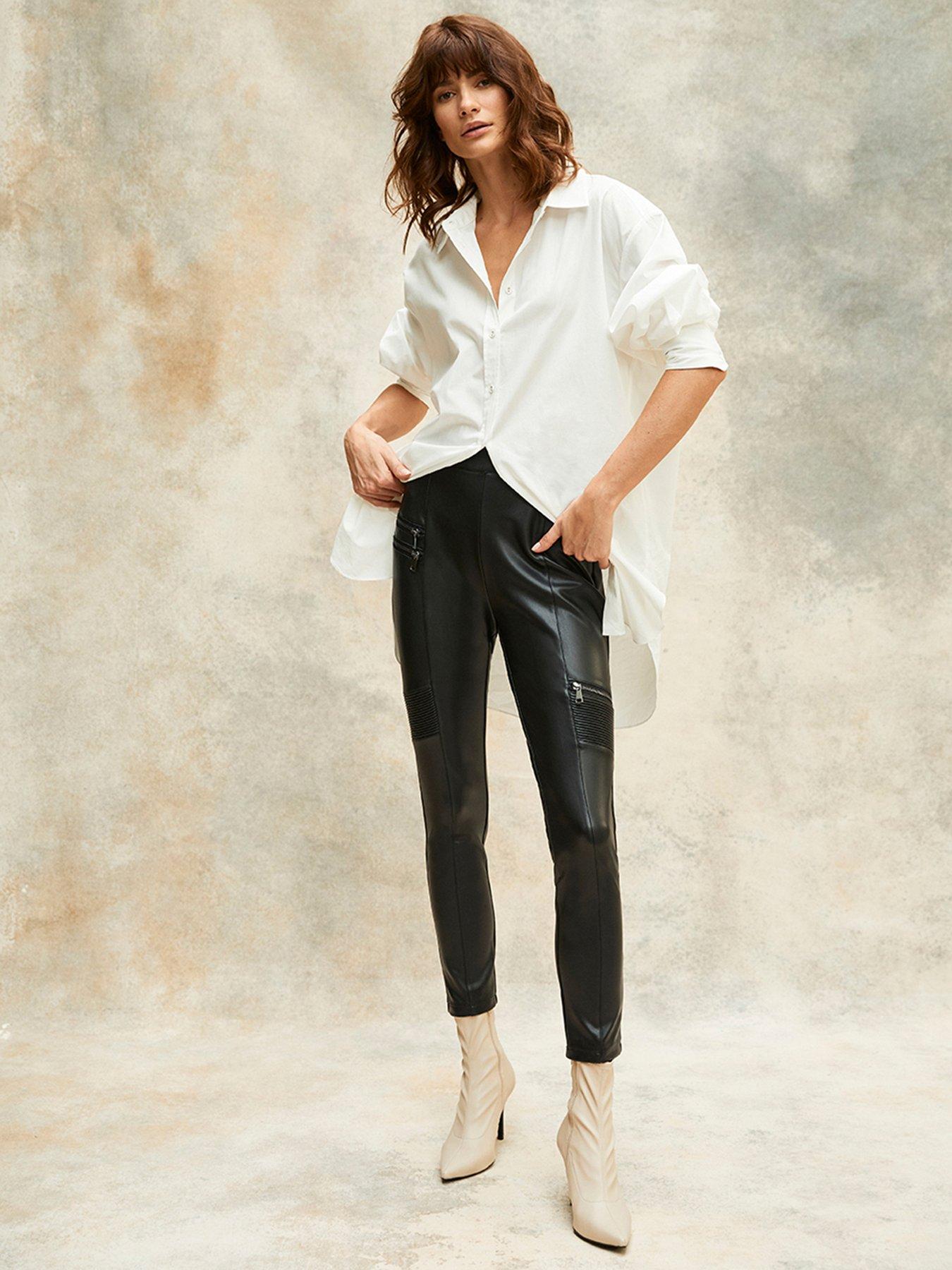 mint velvet leather effect leggings
