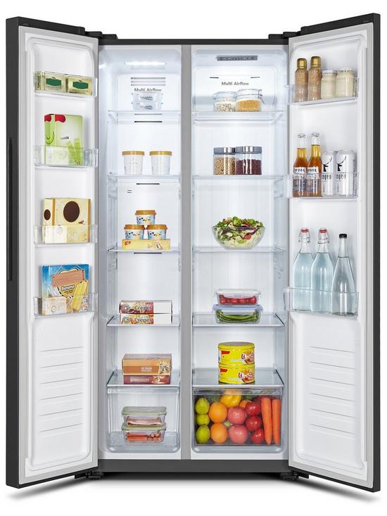 stillFront image of fridgemaster-ms83430ffb-total-no-frost-american-fridge-freezer-black