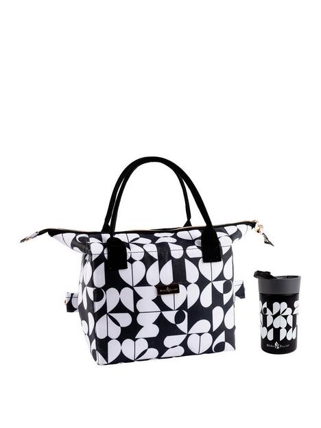 beau-elliot-2-in-1-convertible-insulated-lunch-bag-broken-hearted-300ml-stainless-steel-travel-mug-black-broken-hearted