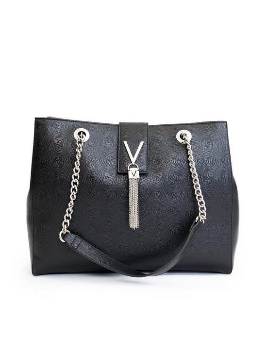 front image of valentino-bags-divina-largenbsptotenbspbag-black