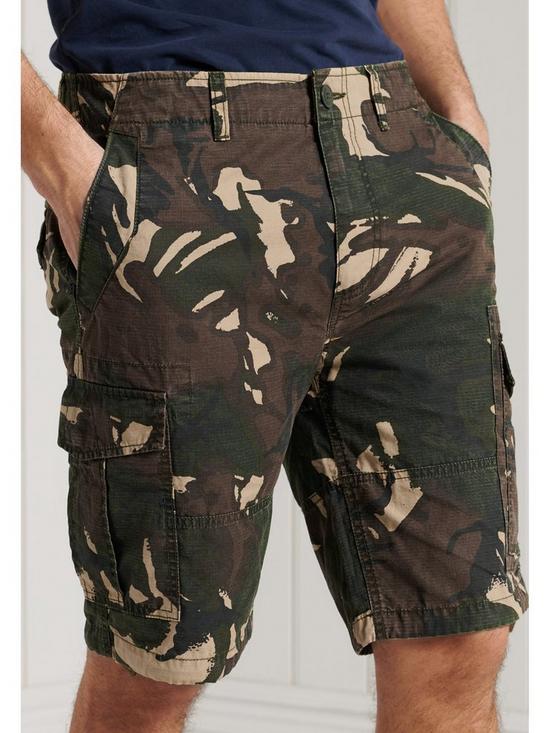 front image of superdry-parachute-cargo-shorts-camo