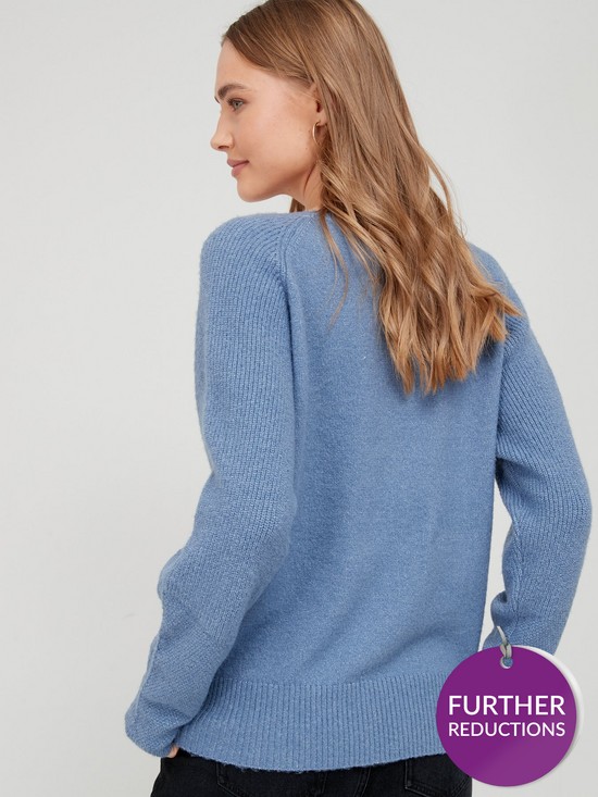 stillFront image of v-by-very-knitted-button-through-henley-jumper
