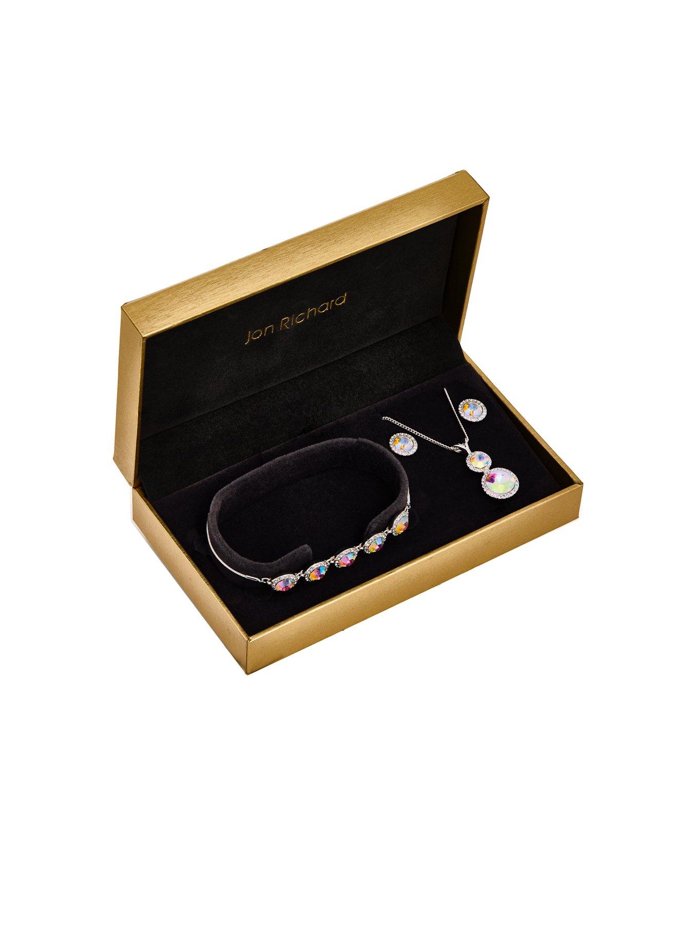  image of jon-richard-gift-boxed-gold-plate-and-crystal-trio-set