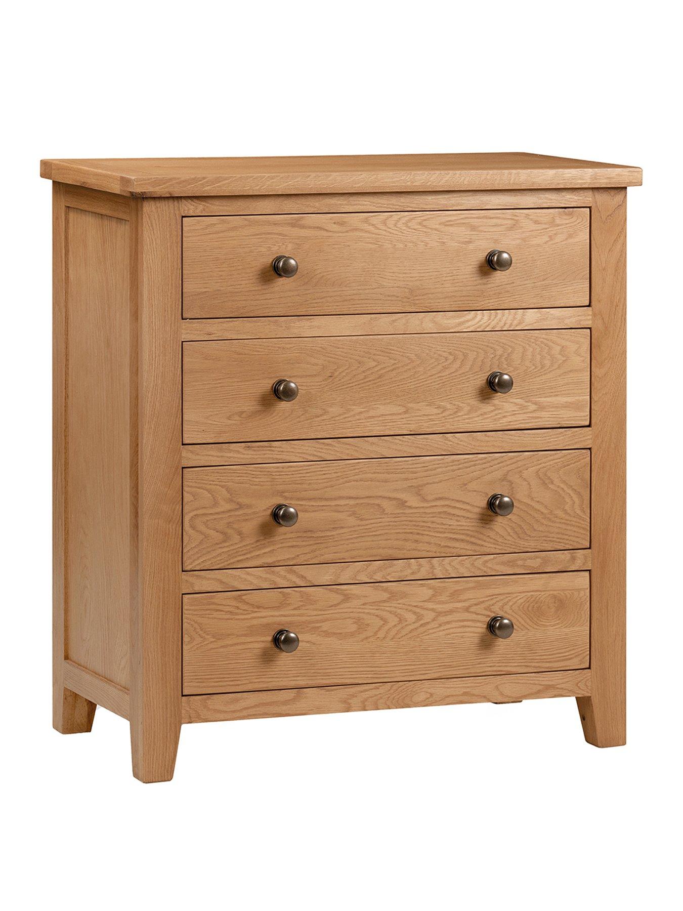  image of julian-bowen-marlborough-ready-assemblednbsp4-drawer-chestnbsp