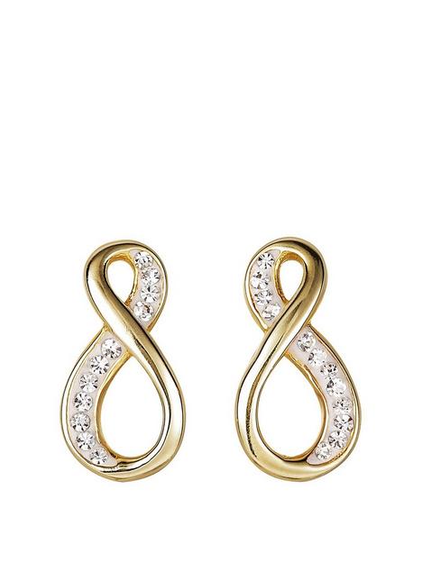 evoke-sterling-silver-gold-plated-crystal-infinity-stud-earrings