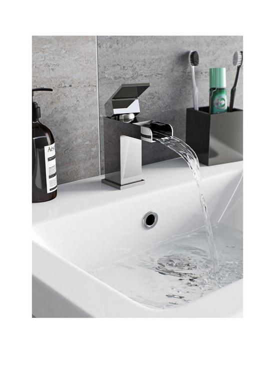 front image of orchard-bathrooms-square-waterfall-basin-mixer-tap