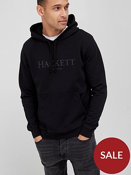 hackett-logo-overhead-hoodie-black