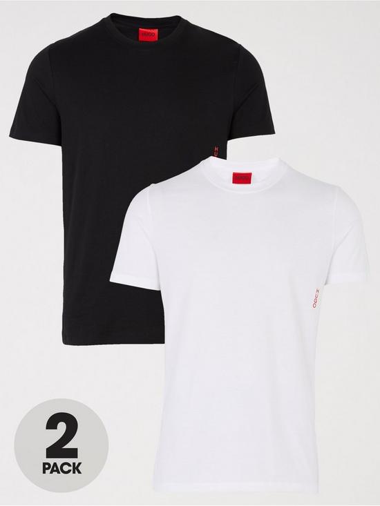 front image of hugo-2-pack-t-shirt-whiteblack