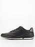  image of boss-saturn-leather-low-profile-trainers-black