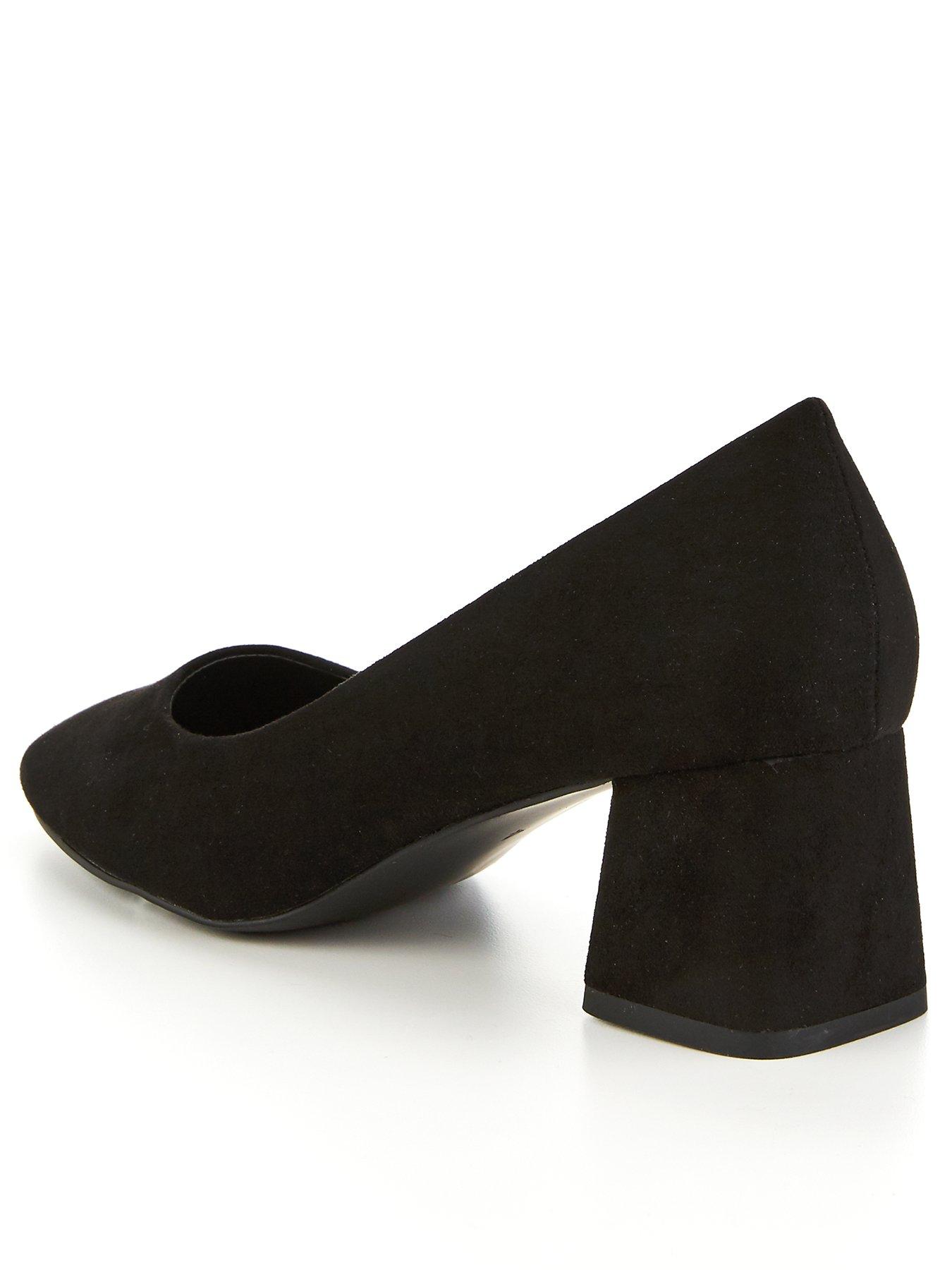 Black court shoes low heel best sale