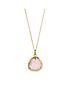  image of love-gem-gold-plated-silver-rose-quartz-crystal-pendant-18-inch-chain