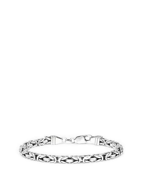 the-love-silver-collection-sterling-silver-gunmetal-mens-byzantine-bracelet-85-inches