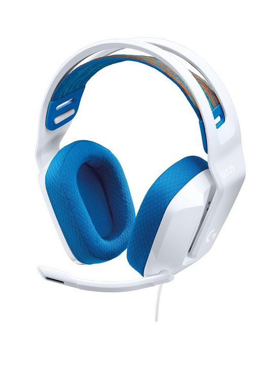 front image of logitechg-g335-wired-gaming-headset-white