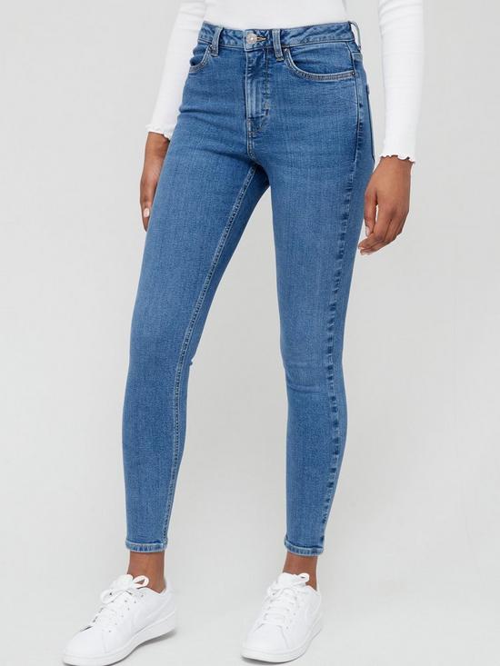 front image of v-by-very-premium-high-waist-skinny-jean-mid-wash
