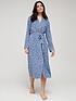  image of v-by-very-animal-print-rib-lightweight-dressing-gown-navy
