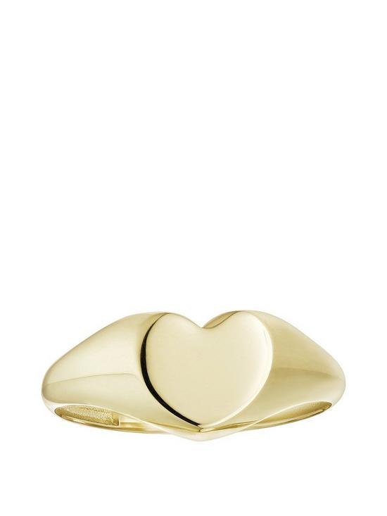 stillFront image of love-gold-9ct-yellow-gold-heart-signet-ring