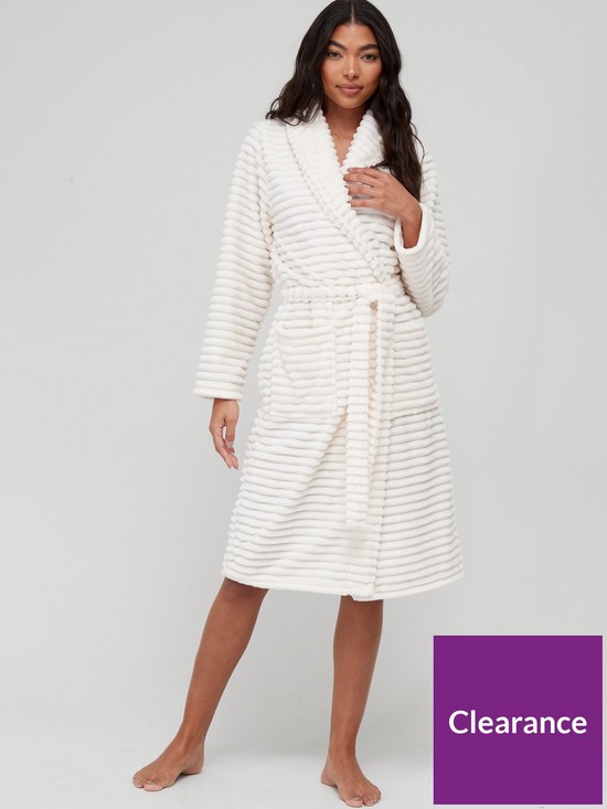 front image of v-by-very-jacquard-ripple-dressing-gown-creamnbsp