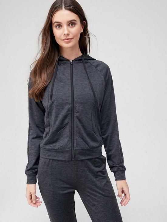 front image of only-play-hoodie-grey