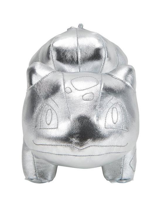 front image of pokemon-pokeacutemon-25th-celebration-8-inch-silver-bulbasaur-plush