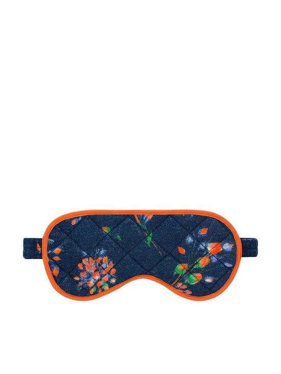 front image of cath-kidston-darling-small-eye-mask-with-pouch-navy