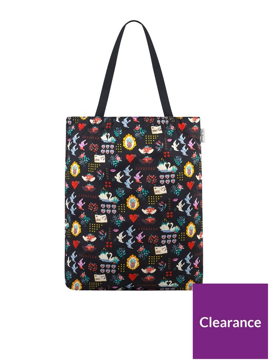 front image of cath-kidston-dreamer-small-small-foldaway-tote-black