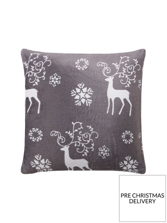back image of cascade-home-christmas-stag-cushion