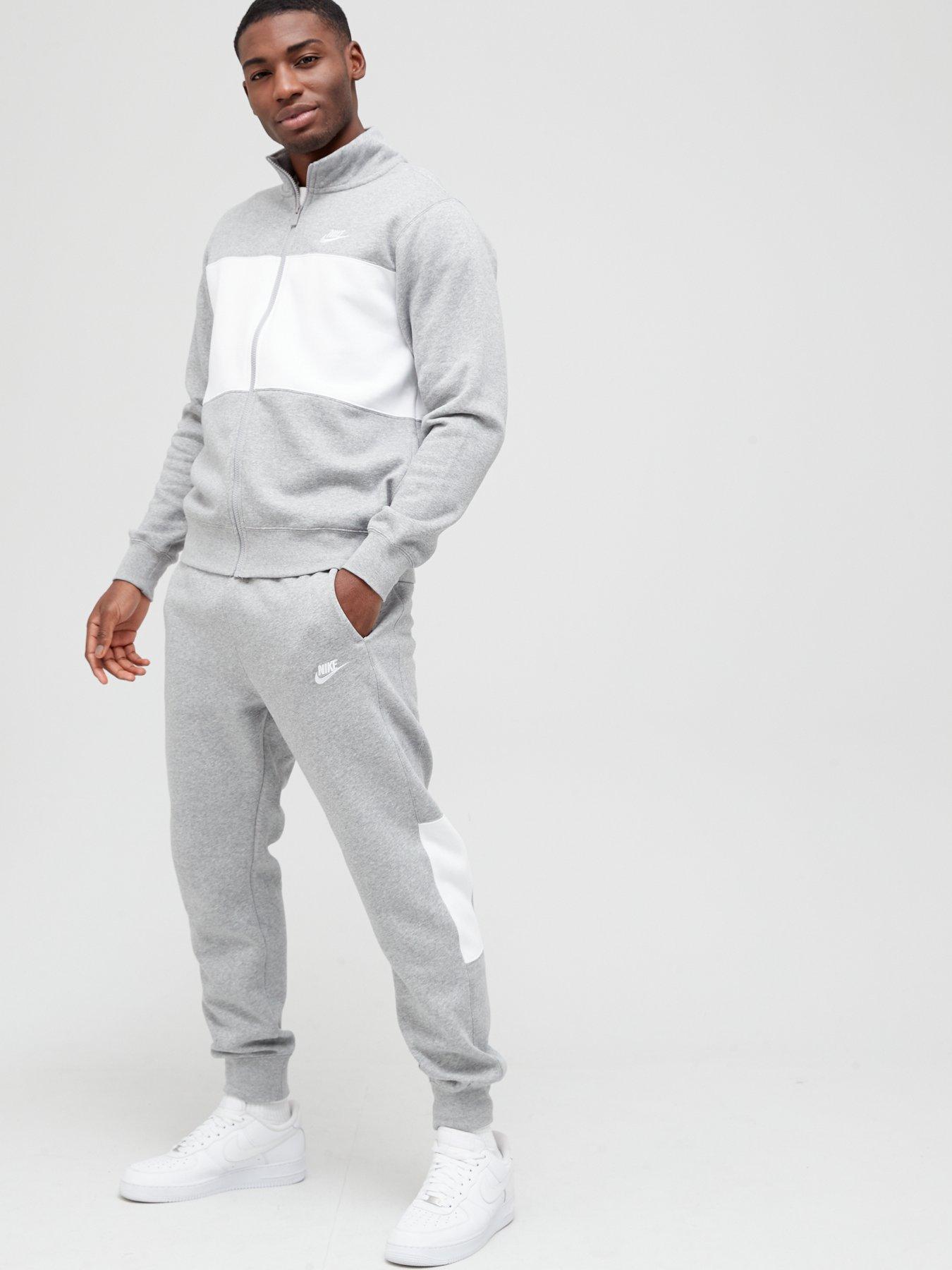 nike grey fleece tracksuit