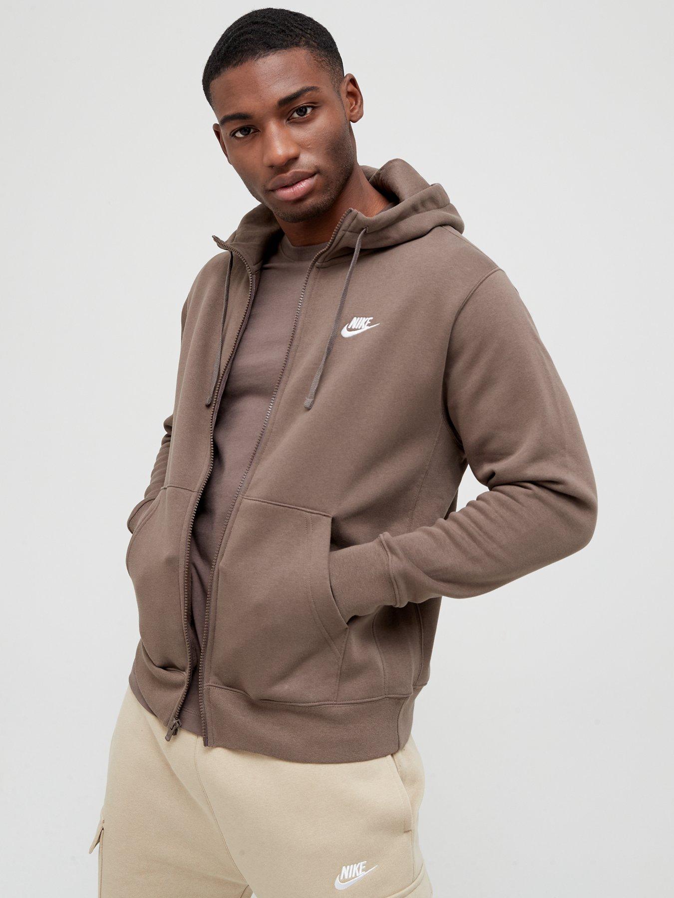 nike brown zip hoodie