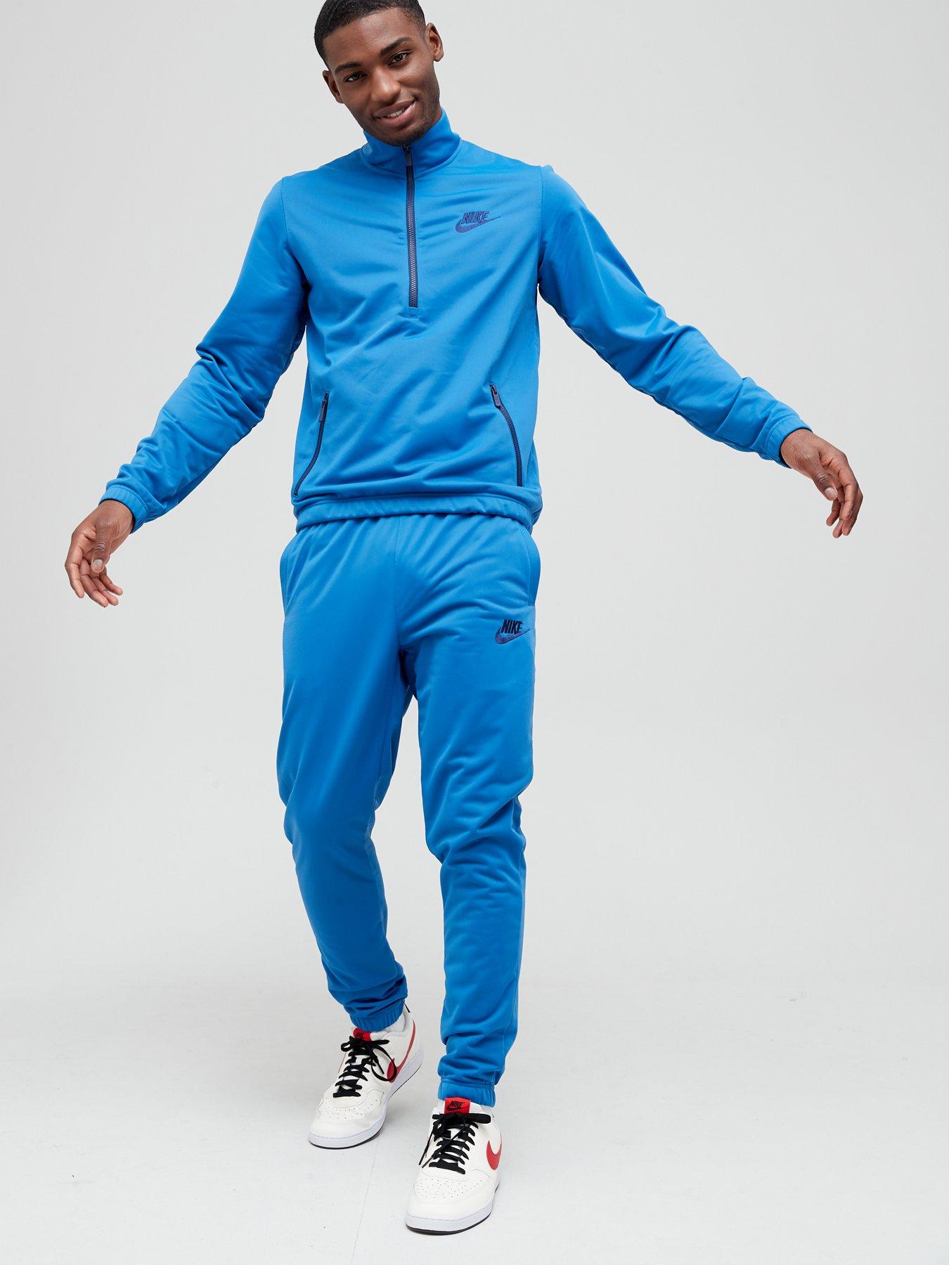 Nike NSW Polyknit 1/4 Zip Tracksuit Blue