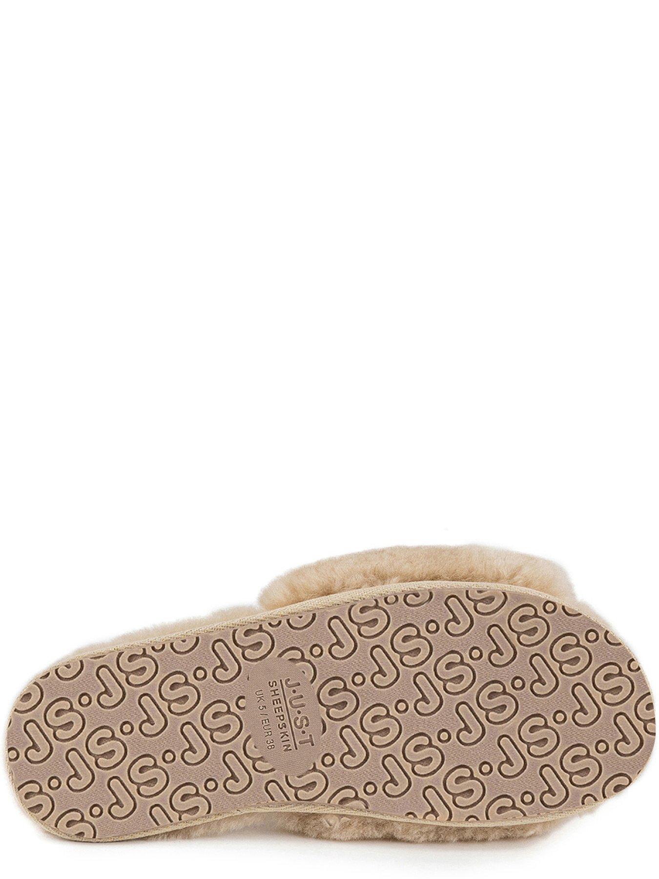 Image 4 of 5 of Just Sheepskin Lily Open Toe Sheepskin Slider Slipper - Caramel