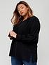  image of v-by-very-curve-button-detail-volume-sleeve-blouse-black