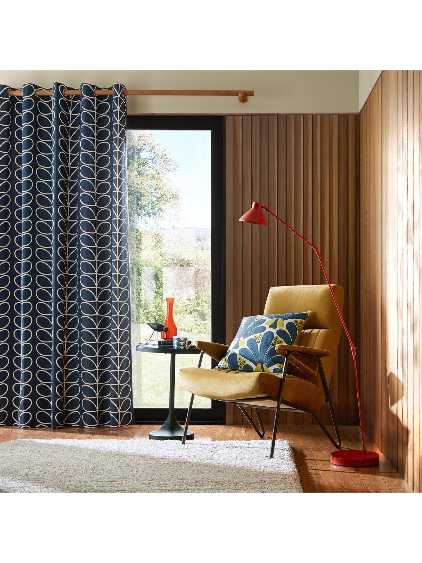  image of orla-kiely-linear-stem-lined-eyelet-curtains