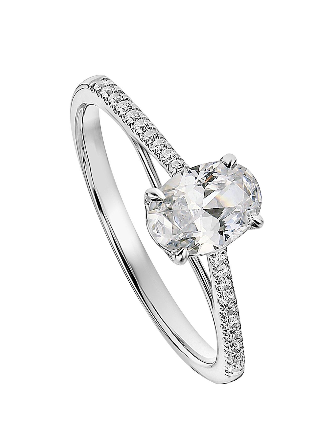undefined Elena Created Brilliance 9ct White Gold Oval 0.75ct Lab Grown Diamond Engagement Ring