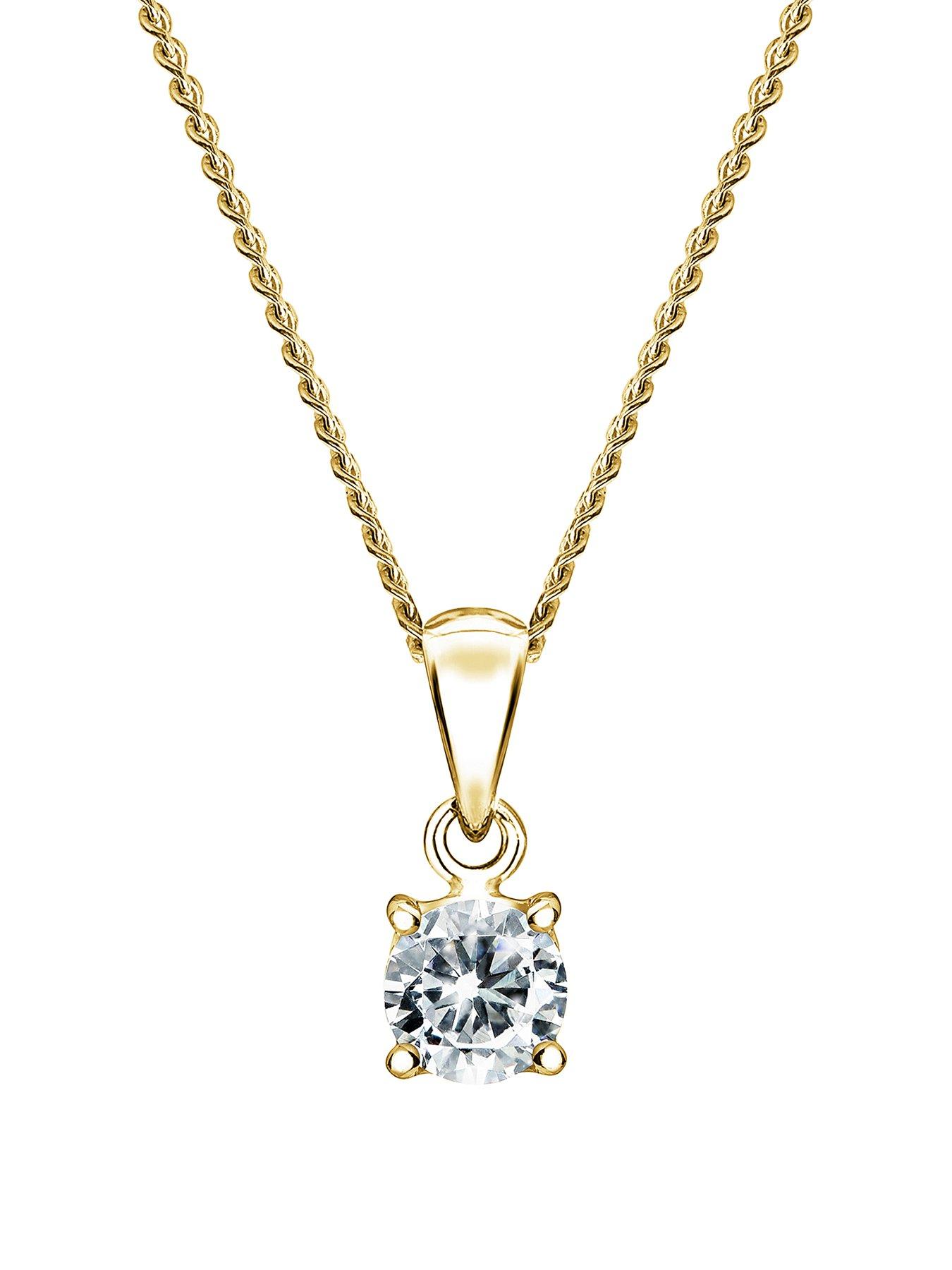 undefined Sylvia Created Brilliance 9ct Yellow Gold 0.25ct Lab Grown Diamond Pendant Necklace