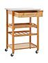  image of premier-housewares-bamboo-small-kitchen-trolley