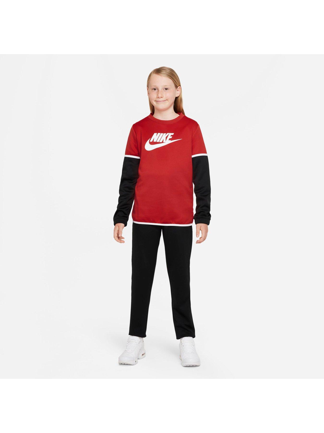 Nike Junior NSW Polyester Futura HBR Tracksuit Red