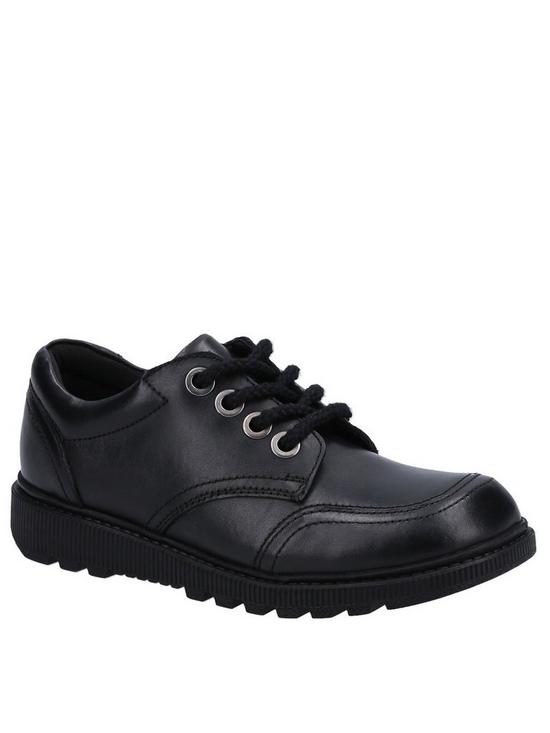front image of hush-puppies-kiera-junior-school-shoes-black