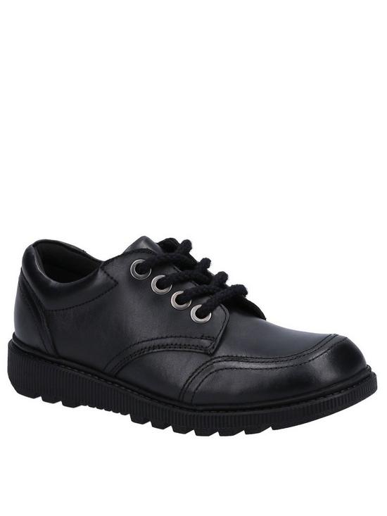 front image of hush-puppies-kiera-senior-school-shoes-black