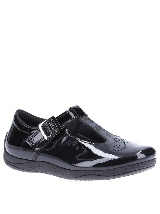 front image of hush-puppies-eliza-senior-patent-school-shoes-black