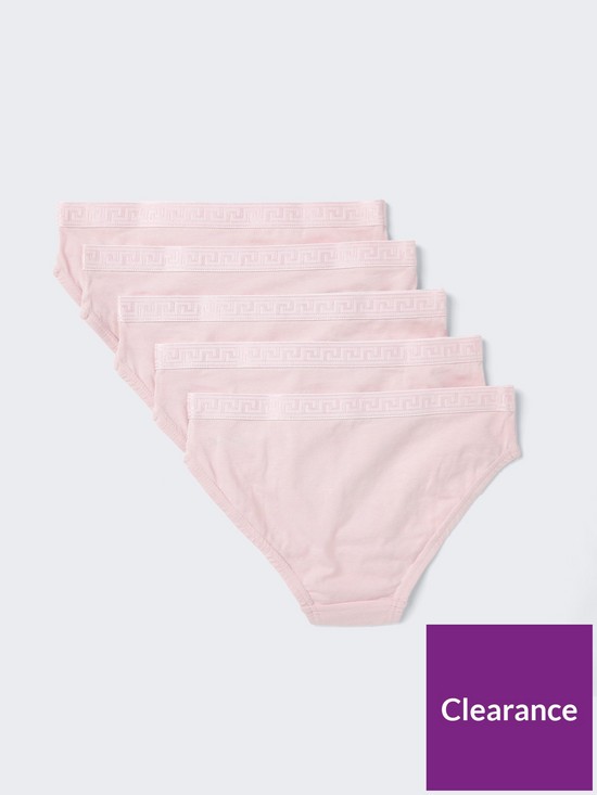 back image of river-island-girls-5-pack-waistband-briefs-pink