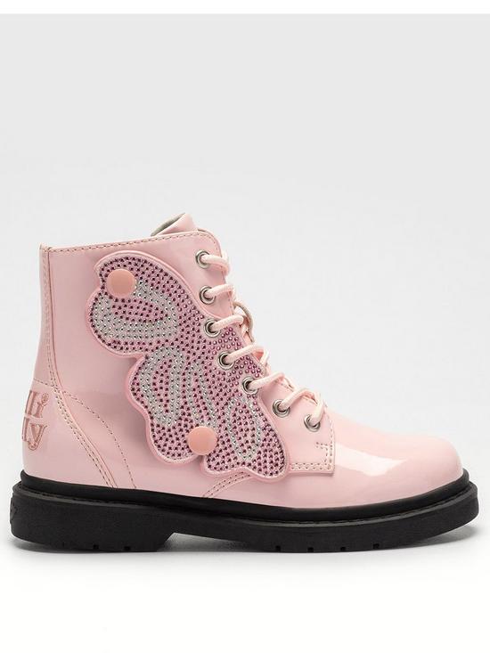 front image of lelli-kelly-diamond-wings-patent-ankle-boots-pinknbsp