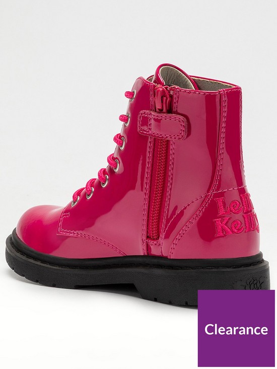 stillFront image of lelli-kelly-diamond-wings-patent-ankle-boots-fuchsia