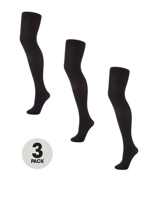 front image of everyday-3-pack-tights-80-denier-black-opaque