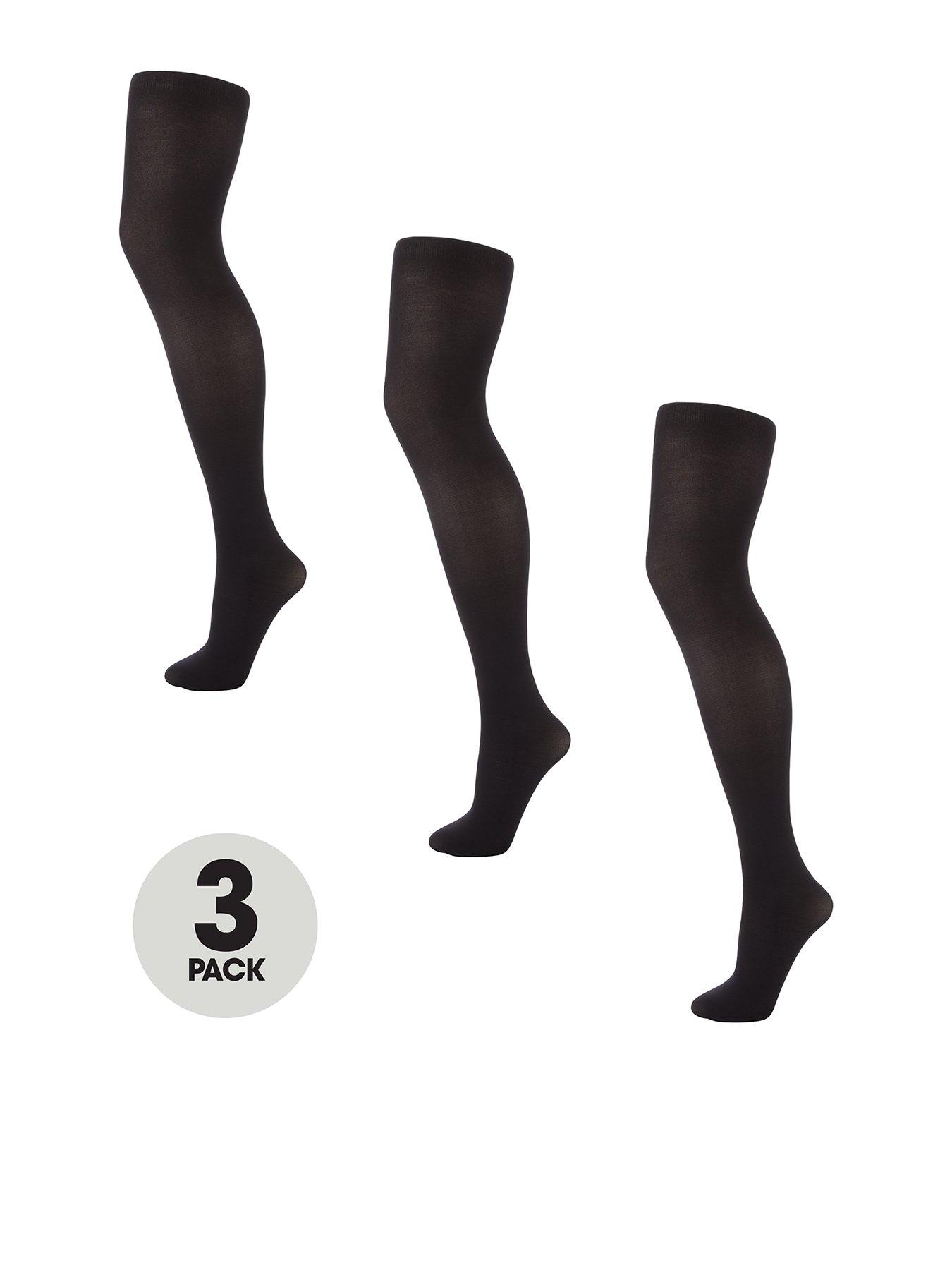 New Look 3 pack 100 denier tights in black