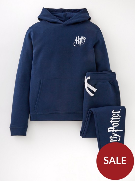 front image of harry-potter-boys-harry-potter-2-piece-sweat-and-jogger-set-navy