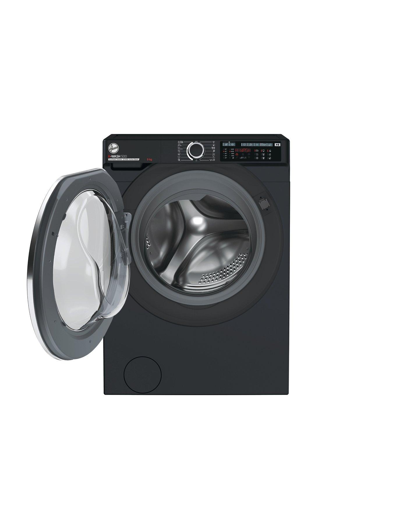  image of hoover-h-wash-500-hw-49ambcb-9kg-load-1400-spin-washing-machine-with-wifi-connectivitynbspa-rated-black