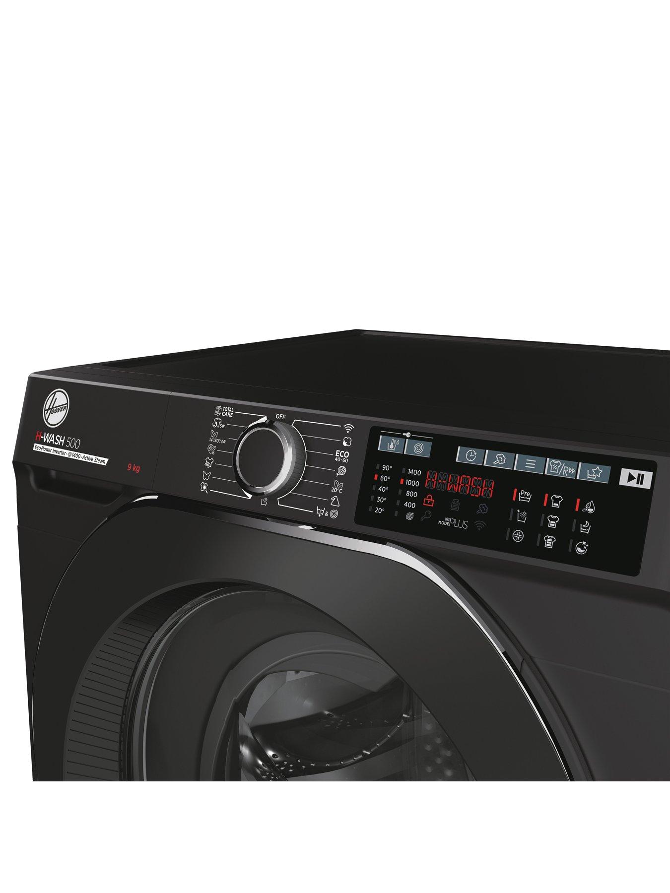  image of hoover-h-wash-500-hw-49ambcb-9kg-load-1400-spin-washing-machine-with-wifi-connectivitynbspa-rated-black
