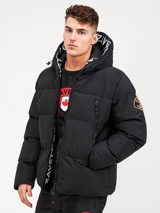 front image of zavetti-canada-malvini-padded-jacket-black