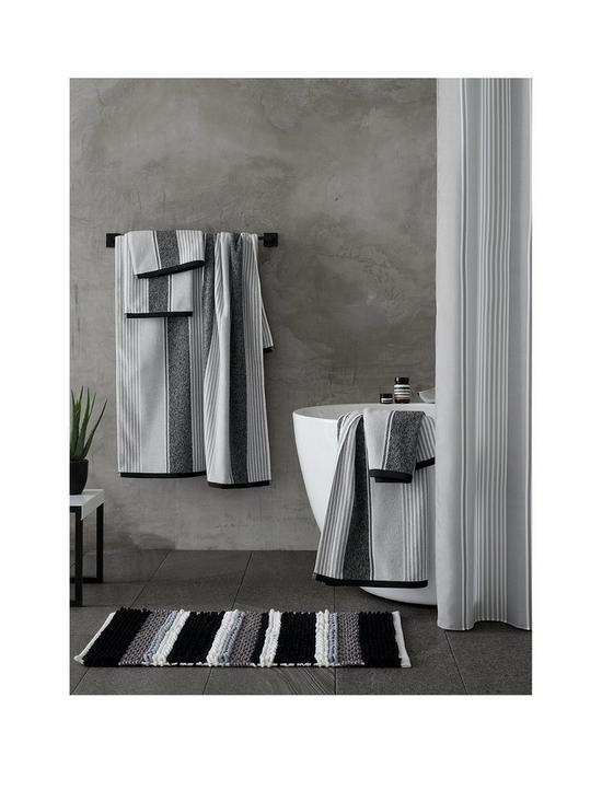 front image of catherine-lansfield-textured-stripe-mono-bath-mat-ndash-50-x-80-cm