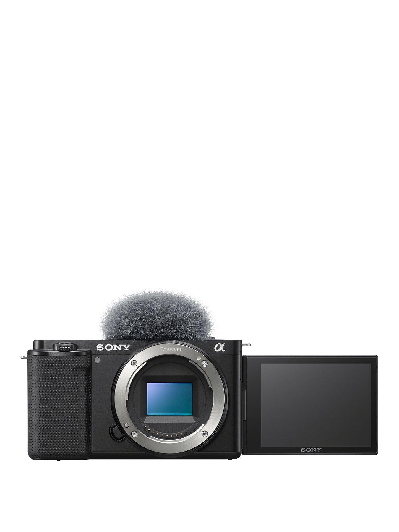 front image of sony-zve10bdieunbspalpha-zv-e10-aps-c-mirrorless-interchangeable-lens-vlog-camera-body-only-vari-angle-screen-for-vlogging-4k-video-real-time-eye-autofocus